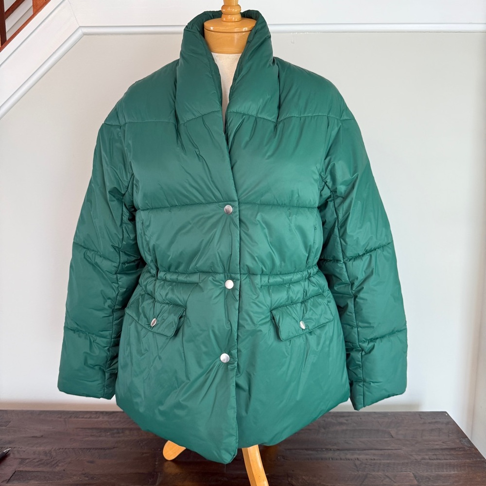 J. Crew Signature Alps PrimaLoft Puffer Jacket Spruce Green Insulated Coat NEW